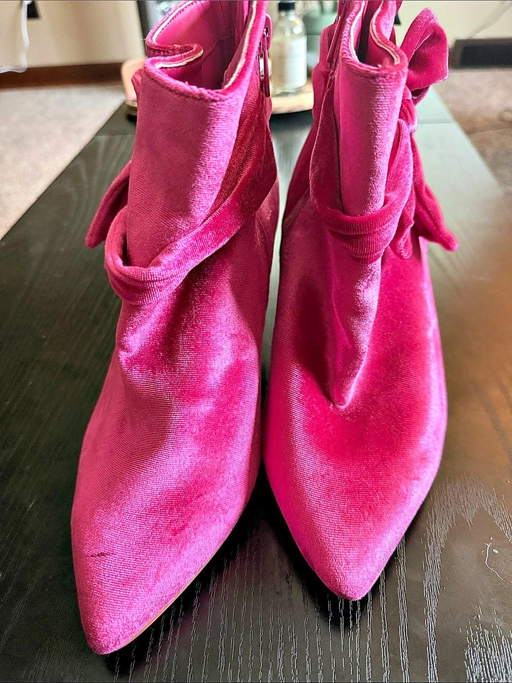 Torrid Pink Bow Ankle Boots US 9.5
